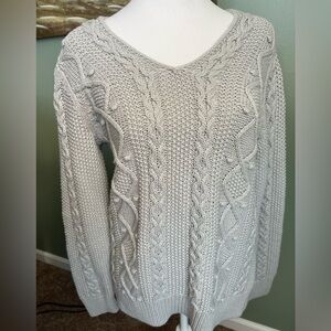 Lands End cable knit sweater size S (6-8).